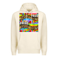 Tofu Pride lgbtq leopard with love and rainbow seamless Premium Hoodie - BundleAndBundleShop