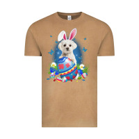Vintage Camel Bunny Maltese With Egg Basket Easter Flower Hunting Egg Vintage Tee - minhPixels