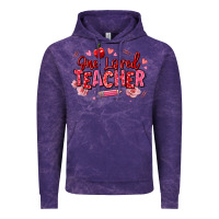 Cloud Purple one loved teacher afro messy bun Vintage Hoodie - texasbilliewilder