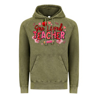 Vintage Olive one loved teacher afro messy bun Vintage Hoodie - texasbilliewilder