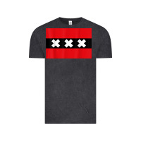 Vintage Black amsterdam flag souvenir heritage travel gift t shirt Vintage Tee - minhPixels