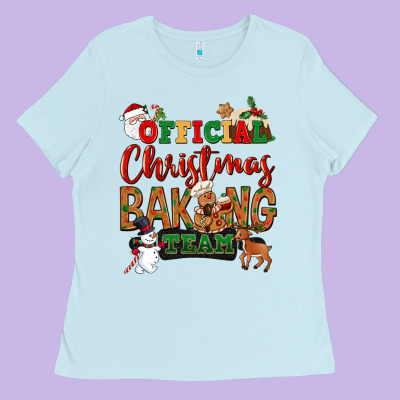 Official Christmas Baking Team Ladies Tee Designed By Nancycooperartshop