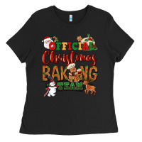 Black Official Christmas baking team Ladies Tee - NancyCooperArtShop