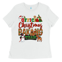 White Official Christmas baking team Ladies Tee - NancyCooperArtShop