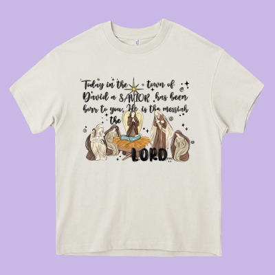 Nativity Heavy Core Tee Designed By Maliassmallbusiness
