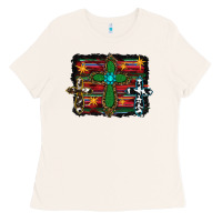 Bone cross leopard cowhide glitter serape Ladies Tee - RanaPortraitStore