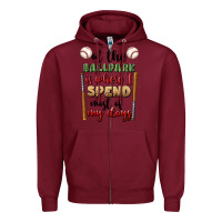 Burgundy at the ballpark is where i spend most my days Zipper Hoodie - BundleAndBundleShop