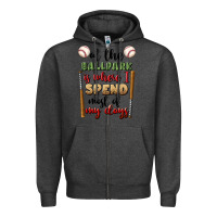 Charcoal Heather at the ballpark is where i spend most my days Zipper Hoodie - BundleAndBundleShop