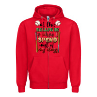 Red at the ballpark is where i spend most my days Zipper Hoodie - BundleAndBundleShop