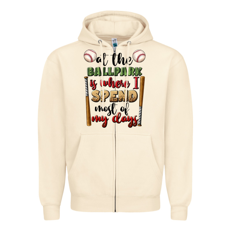 At The Ballpark Is Where I Spend Most My Days Zipper Hoodie by BundleAndBundleShop | Teevron