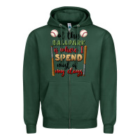 Sports Green at the ballpark is where i spend most my days Zipper Hoodie - BundleAndBundleShop