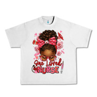 Lunar Rock one loved nurse afro messy bun Urban Heavy Tee - texasbilliewilder