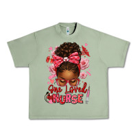 Oil Green one loved nurse afro messy bun Urban Heavy Tee - texasbilliewilder