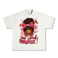 Pistachio one loved nurse afro messy bun Urban Heavy Tee - texasbilliewilder