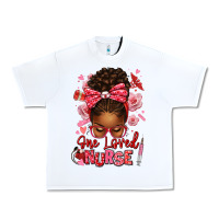 White one loved nurse afro messy bun Urban Heavy Tee - texasbilliewilder