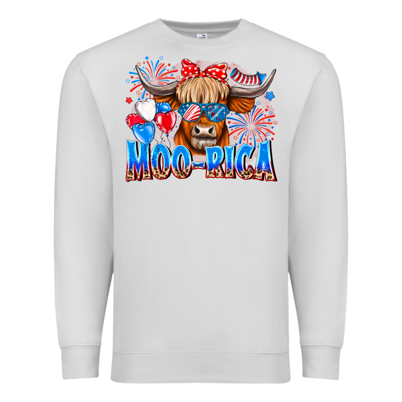 Moo Rica Premium Sweatshirt by CowhideDigitalArt | Teevron