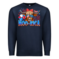 Navy moo rica Premium Sweatshirt - CowhideDigitalArt