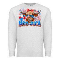 Oatmeal Heather moo rica Premium Sweatshirt - CowhideDigitalArt