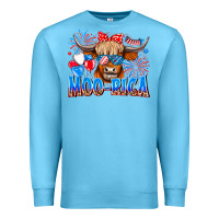 Ocean Blue moo rica Premium Sweatshirt - CowhideDigitalArt