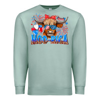 Seafoam moo rica Premium Sweatshirt - CowhideDigitalArt