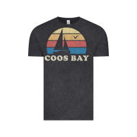 Vintage Black Coos Bay Or Vintage Sailboat 70S Throwback Sunset Vintage Tee - minhPixels