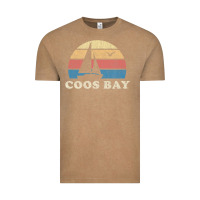 Vintage Coffee Coos Bay Or Vintage Sailboat 70S Throwback Sunset Vintage Tee - minhPixels