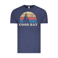 Coos Bay Or Vintage Sailboat 70s Throwback Sunset Vintage Tee | Teevron