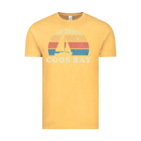 Vintage Mustard Coos Bay Or Vintage Sailboat 70S Throwback Sunset Vintage Tee - minhPixels