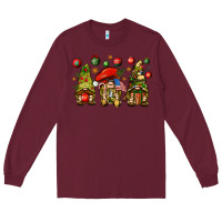 Burgundy Christmas Army Gnomes 4th of july Long Sleeve Tee - HowdyJamesFarm