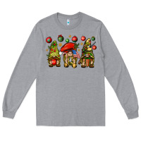 Heather Grey Christmas Army Gnomes 4th of july Long Sleeve Tee - HowdyJamesFarm