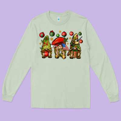 Christmas Army Gnomes 4th Of July Long Sleeve Tee Designed By Howdyjamesfarm