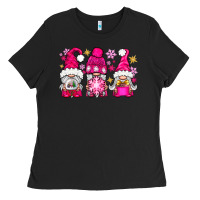 Pink Christmas Winter Gnomes Ladies Tee | Teevron