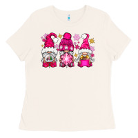 Bone Pink Christmas winter gnomes Ladies Tee - NancyCooperArtShop