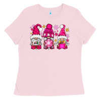 Bubblegum Pink Pink Christmas winter gnomes Ladies Tee - NancyCooperArtShop