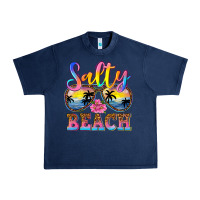 Navy Salty beach Urban Heavy Tee - NancyCooperArtShop