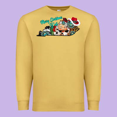 Merry Christmas Y'all Kentucky Premium Sweatshirt Designed By Cowhidedigitalart