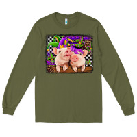 Army Green mardi gras western leopard pigs Long Sleeve Tee - Jasminsmagicworld