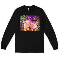 Black mardi gras western leopard pigs Long Sleeve Tee - Jasminsmagicworld