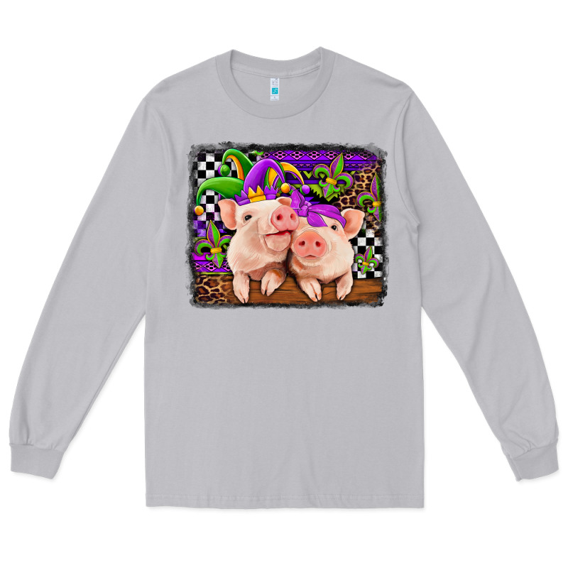Mardi Gras Western Leopard Pigs Long Sleeve Tee by Jasminsmagicworld | Teevron