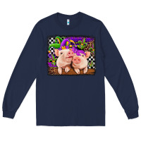 Navy mardi gras western leopard pigs Long Sleeve Tee - Jasminsmagicworld