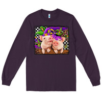 Plum mardi gras western leopard pigs Long Sleeve Tee - Jasminsmagicworld