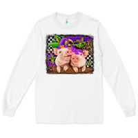 White mardi gras western leopard pigs Long Sleeve Tee - Jasminsmagicworld