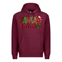 Burgundy Santa's Favorite Premium Hoodie - BundleAndBundleShop