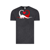 Vintage Black funny hearts love dinosaur valentine s day gift boys girls Vintage Tee - minhPixels