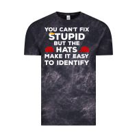 Cloud Black You Can'T Fix Stupid But The Hats Make It Easy To Identify Vintage Tee - minhPixels