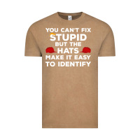 Vintage Coffee You Can'T Fix Stupid But The Hats Make It Easy To Identify Vintage Tee - minhPixels