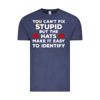 Vintage Denim You Can'T Fix Stupid But The Hats Make It Easy To Identify Vintage Tee - minhPixels