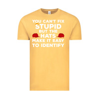 Vintage Mustard You Can'T Fix Stupid But The Hats Make It Easy To Identify Vintage Tee - minhPixels