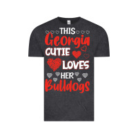 Vintage Black this georgia cutie loves her bulldogs fun football Vintage Tee - minhPixels