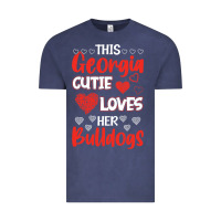 Vintage Denim this georgia cutie loves her bulldogs fun football Vintage Tee - minhPixels